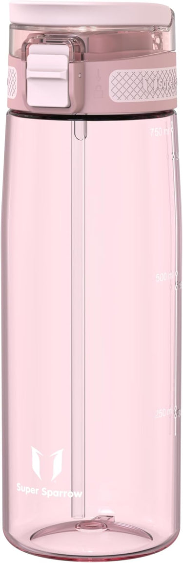 Super Sparrow Botella Deportiva - TouchSip Botella Agua - 500ml/750ml/1L - Tritan Botellas con Pajita, Sin BPA